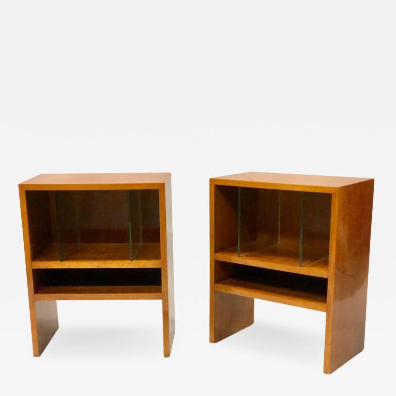 Giuseppe Terragni Pair of Italian Rationalist Nightstands or End Tables by Terragni 1930