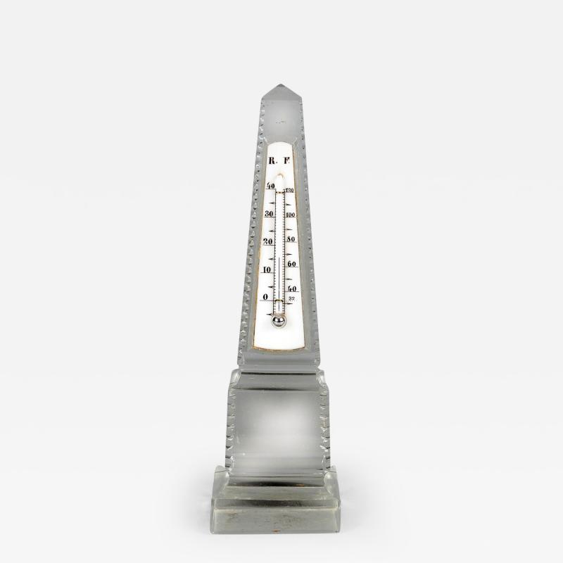 Glass Obelisk Desk Thermometer