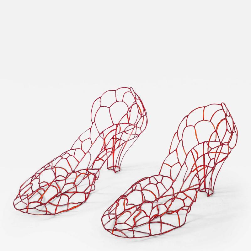 Glass Ruby Slippers by Tina Betz