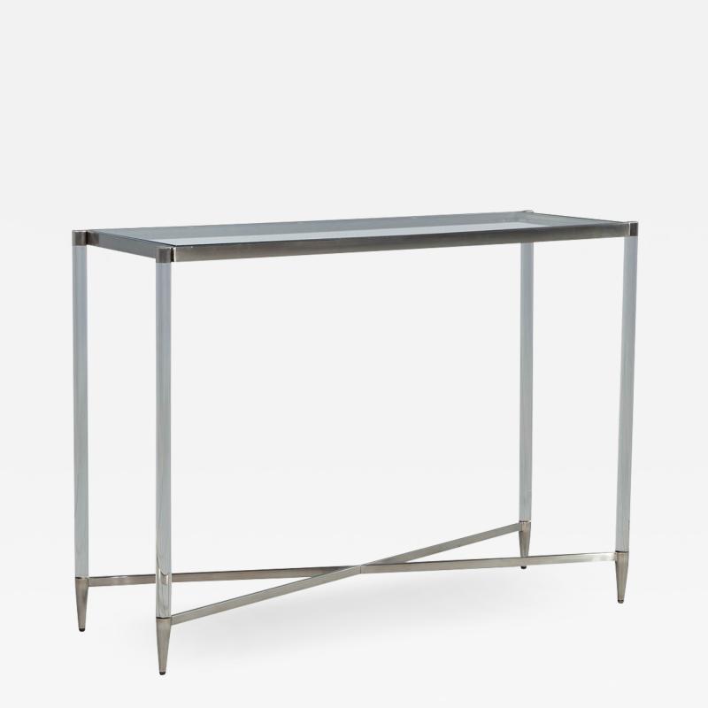 Glass Top Acrylic Console Table