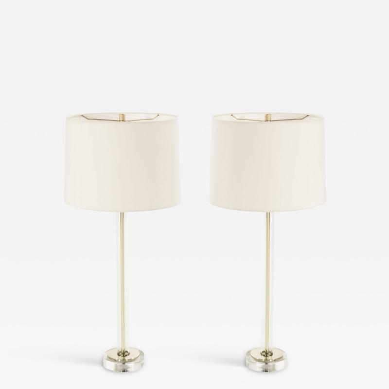 Glass and Brass Table Lamps C 1960s