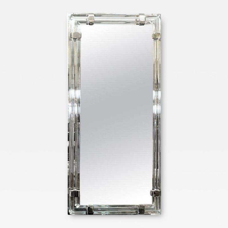 Glass and Chrome Tubular Mirror