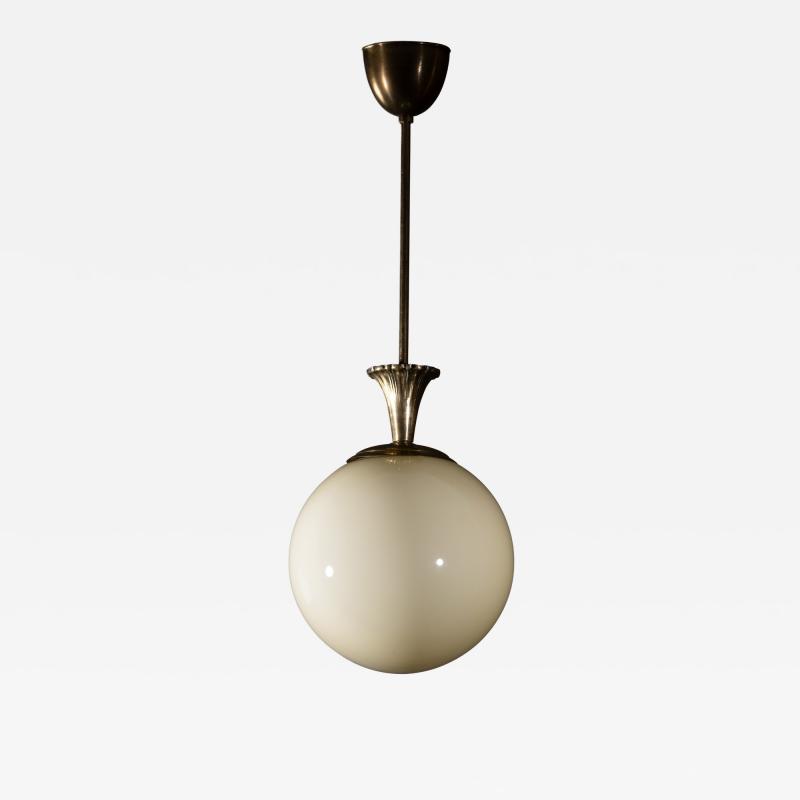 Glass and brass pendant