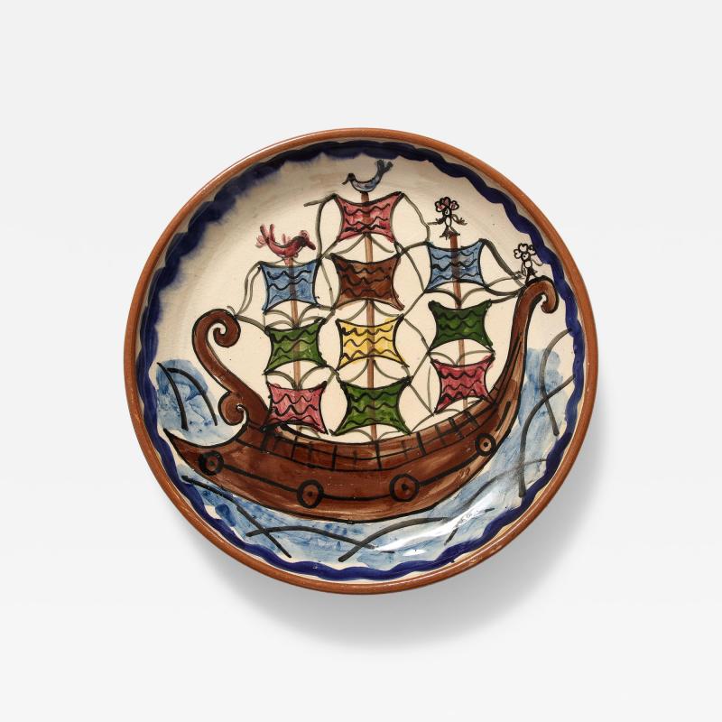 Glazed Ceramic Decorative Plate Greece 20th Century