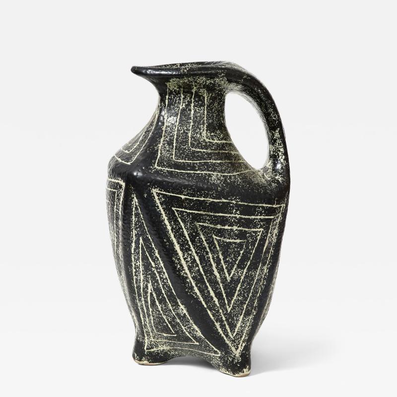 Glazed Ceramic Floor Vase Hungary c 1970