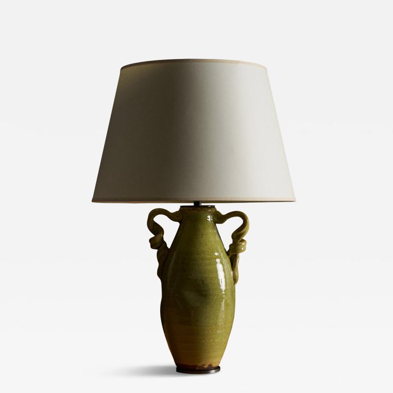Glazed Ceramic Table Lamp Italy 20th C