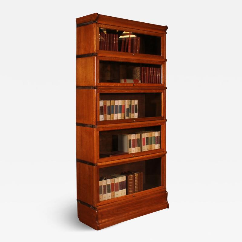 Globe Wernicke Bookcase In Golden Oak With 5 Elements