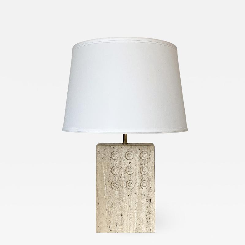 Goffredo Reggiani Italian Travertine Table Lamp by Reggiani for Raymor