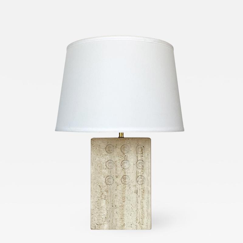 Goffredo Reggiani Italian Travertine Table Lamp by Reggiani for Raymor