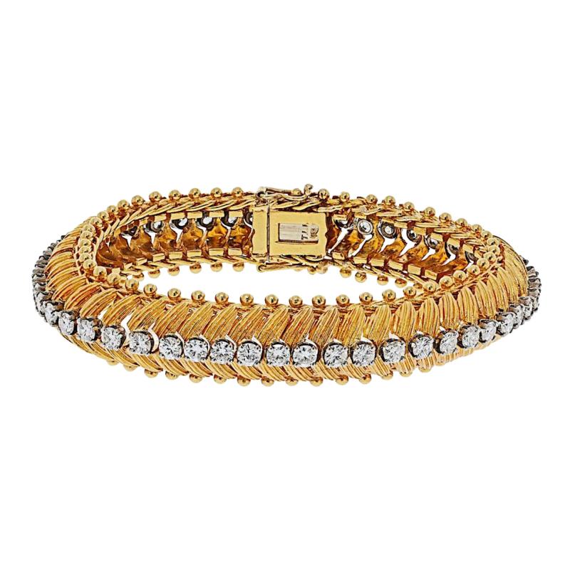 Gold Dia Platinum 18K Yellow Gold Bracelet