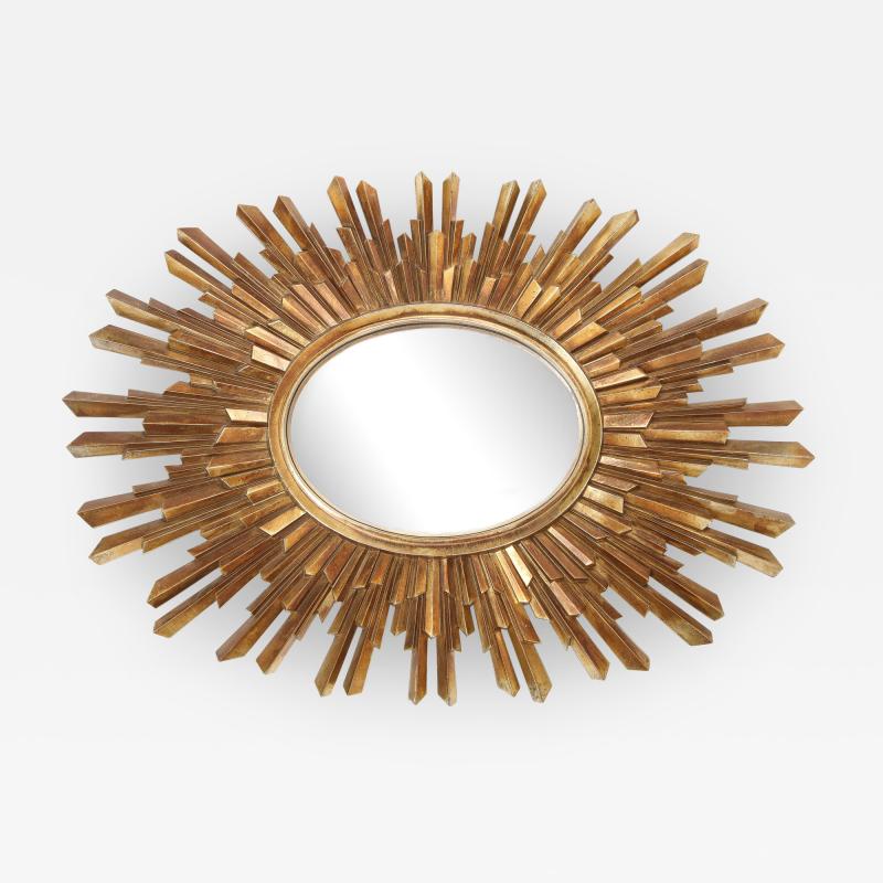 Gold Starburst Oval Mirror