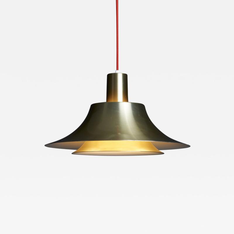 Gold anodized Aluminum Pendant Lamp 1970s