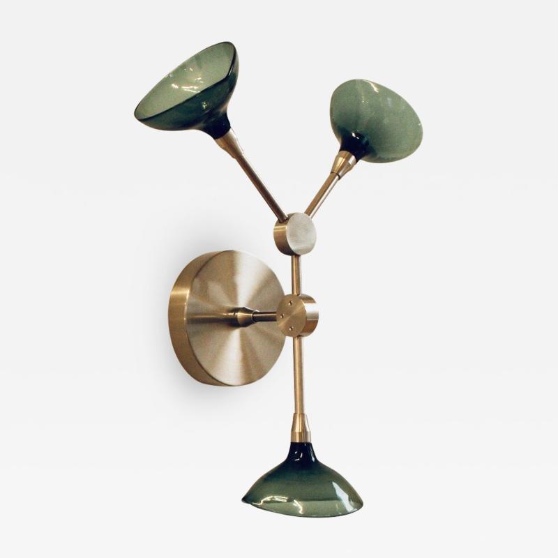 Gordon Auchincloss The Bailey Metal Sconce With Handblown Glass Lamps