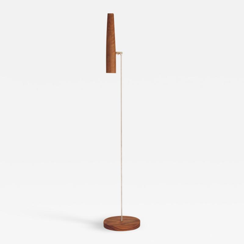 Gordon Auchincloss Wallace Metal Standing Floor Lamp With Walnut Wood Shade