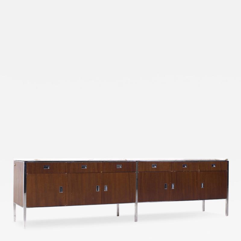 Gordon Bunshaft Gordon Bunshaft Mid Century Walnut and Marble File Credenza