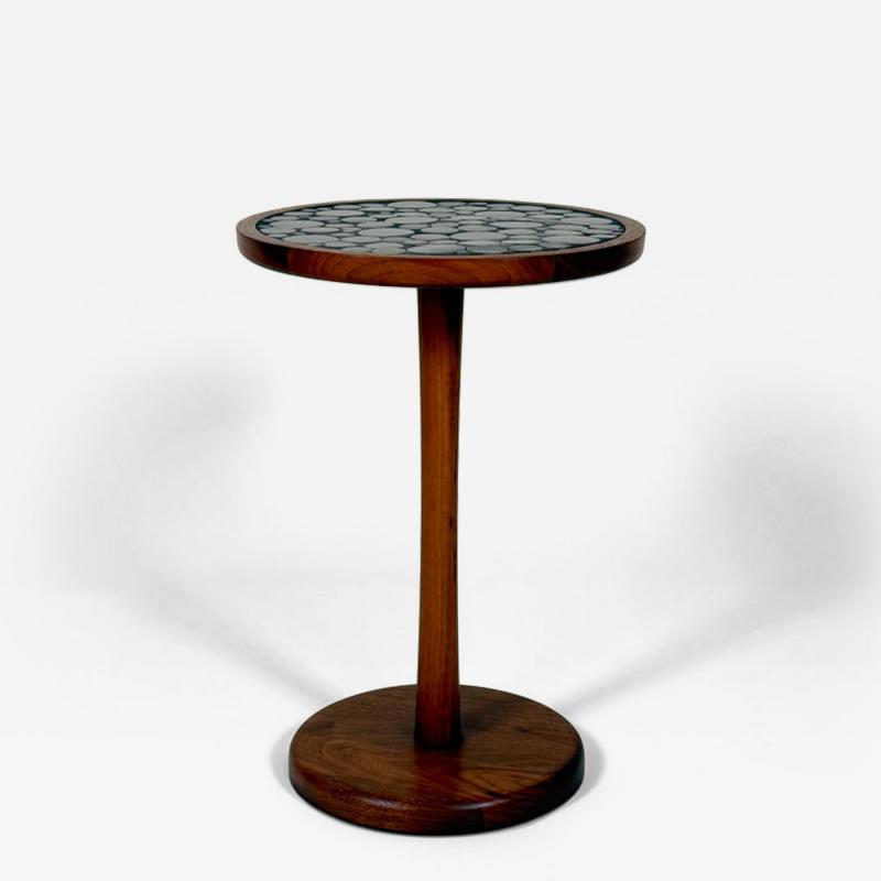 Gordon Jane Martz Gordon Jane Martz Gray Coin Tile Mosaic Side Table