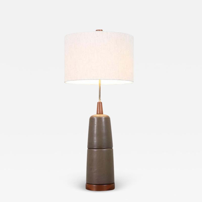 Gordon Jane Martz Gordon Jane Martz Olive Green Ceramic Table Lamp for Marshall Studios