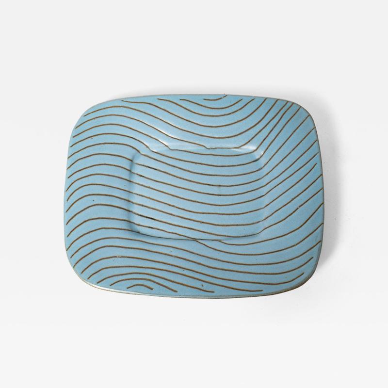 Gordon Jane Martz Jane and Gordon Martz Ceramic Catch All Dish 1960s Blue Glaze