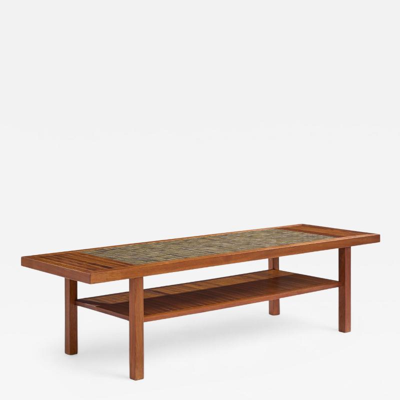 Gordon Jane Martz Jane and Gordon Martz for Marshall Studios Walnut and Tile Coffee Table