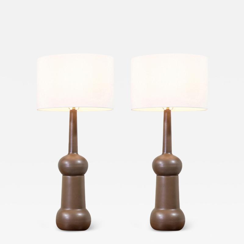 Gordon Jane Martz Large Mid Century Modern Glazed Ceramic Lamps by Jane Gordon Martz