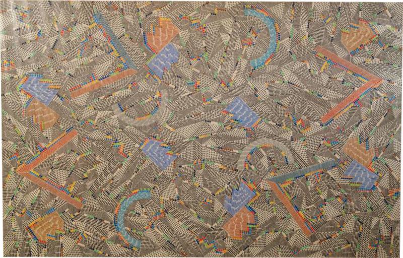 Gordon Thorpe Jericho 1979 Graphite 69 Framed Abstract Painting on Canvas by Gordon Thorpe