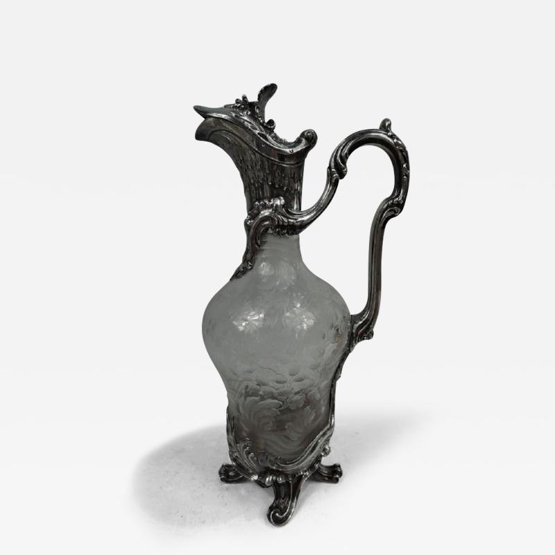 Gorgeous French Belle Epoque Rococo Silver Crystal Decanter