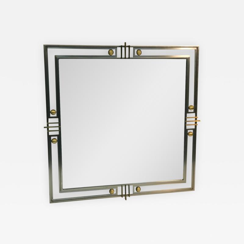 Gorgeous Modern Mirror with Brass Accents and Unusual Design
