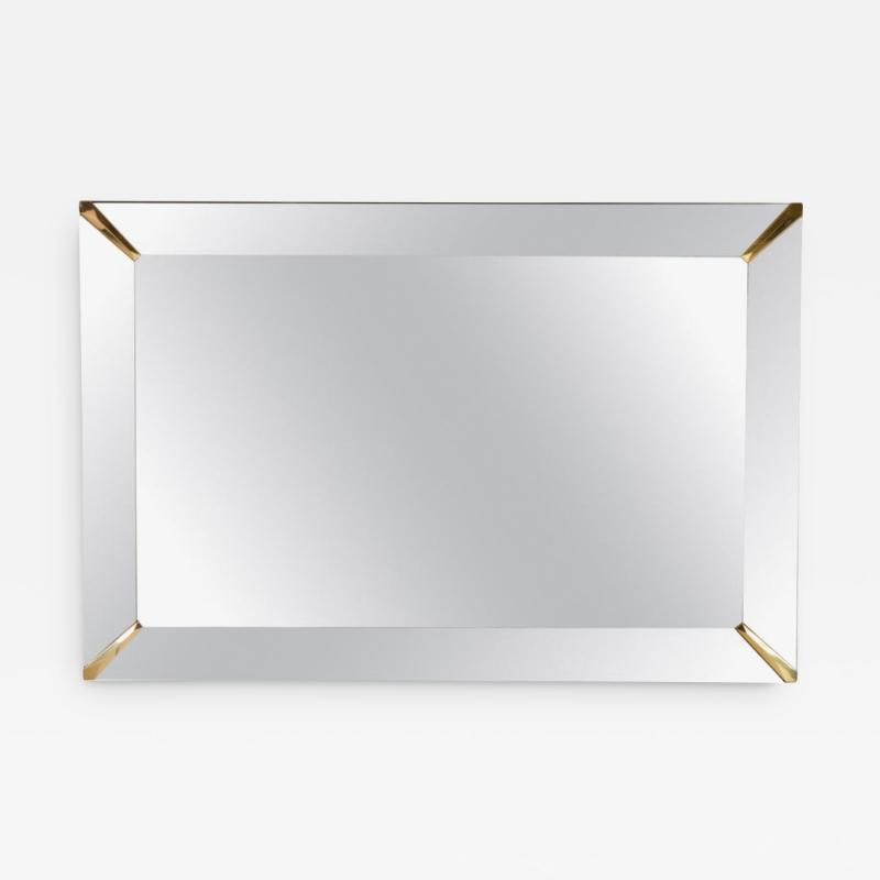 Grand Beveled Mirror with Brass Accents