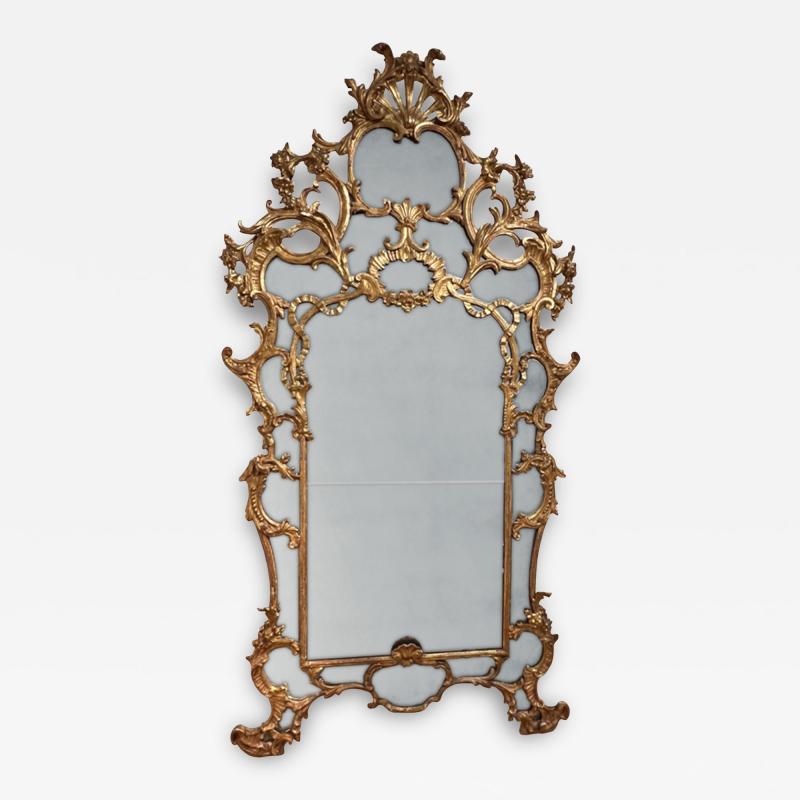 Grand Scale Carved Wood Italian Mid 18th Century Mirror