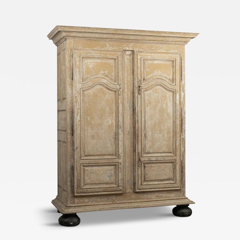 Grand Scale French Baroque Painted Wardrobe