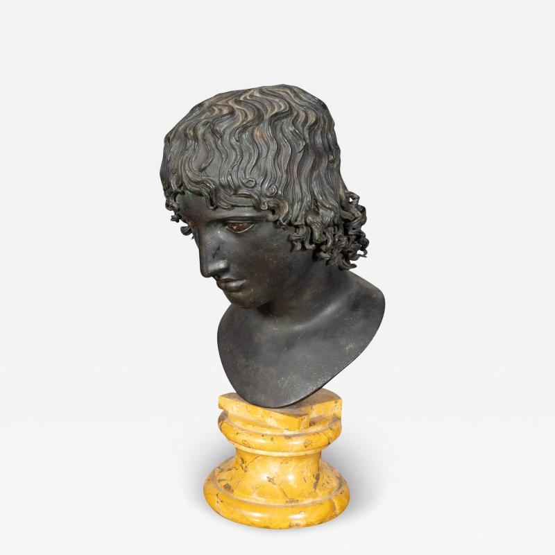 Grand Tour Italian Bronze Bust Of Mellephebe