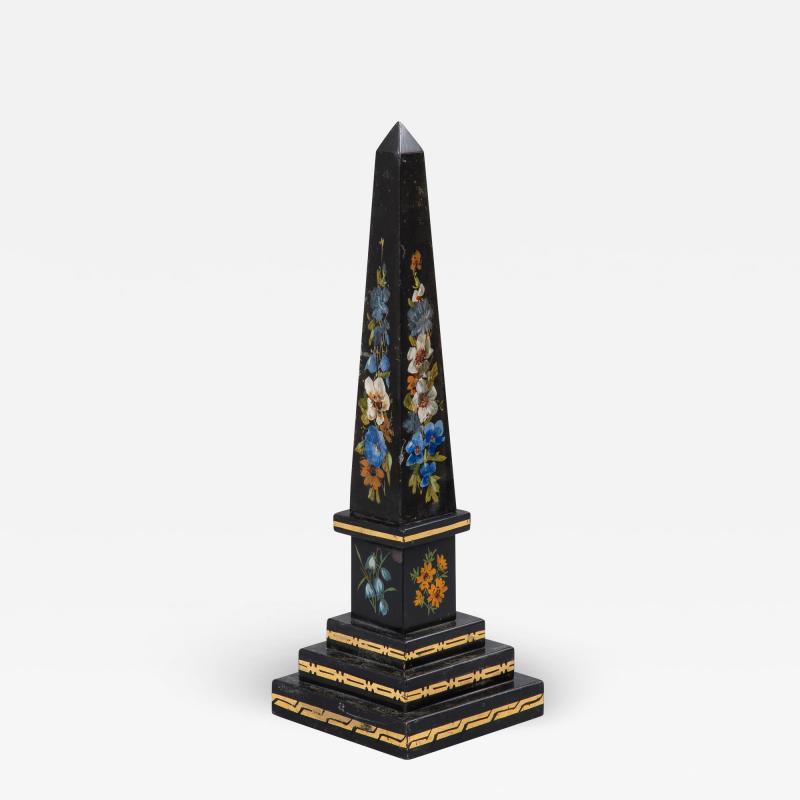 Grand Tour Painted Marble Obelisk
