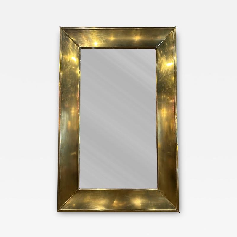 Grand Vintage Italian Brass Framed Mirror
