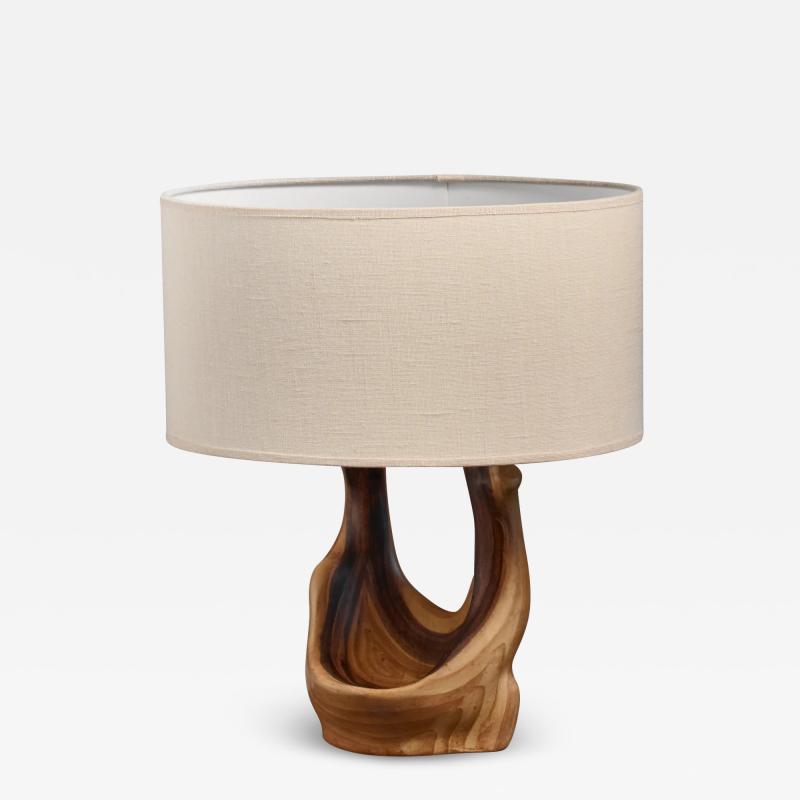 Grandjean Jourdan Faux Bois Ceramic Table Lamp by Grandjean Jourdan France