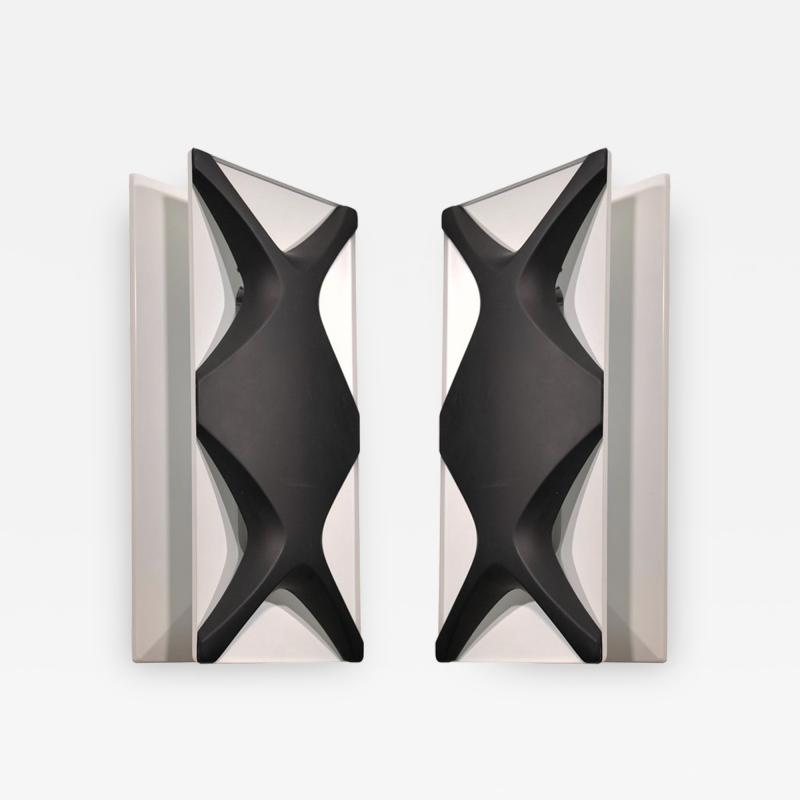 Graphic Black and White Oyster German Wall Sconces