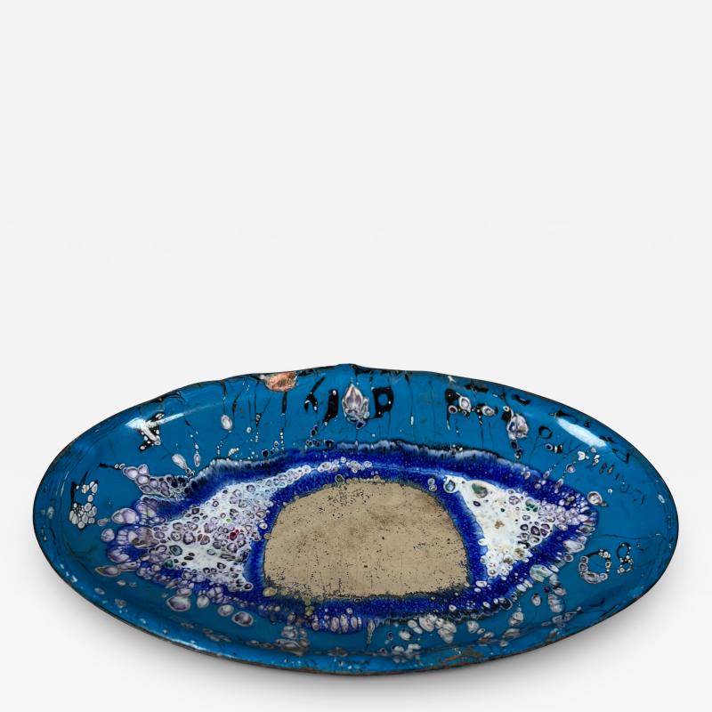 Graphic Joy Fusion Art Blue Eye Enamel Peace Plate