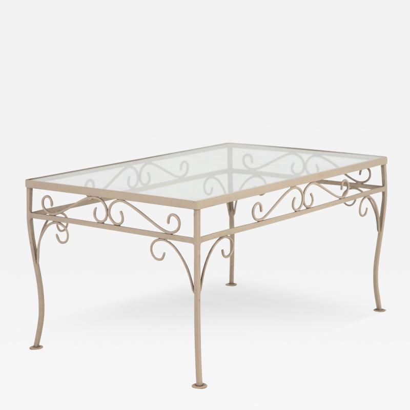 Gray Painted Metal Cocktail Garden Table