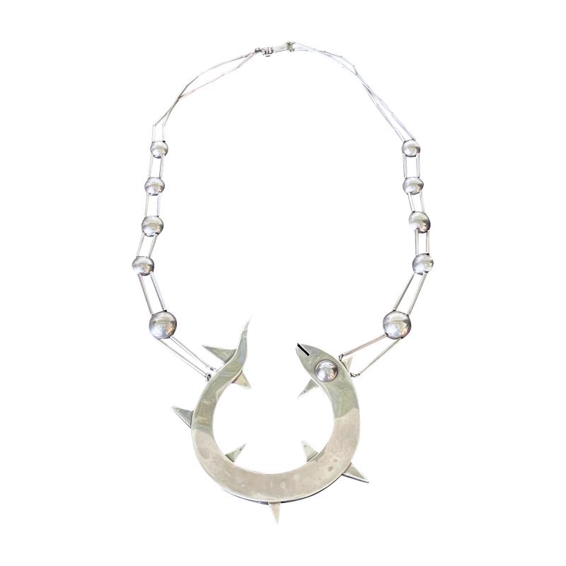 Graziella Laffi Bespoken Sculptural Sterling Silver Necklace Graziella Laffi