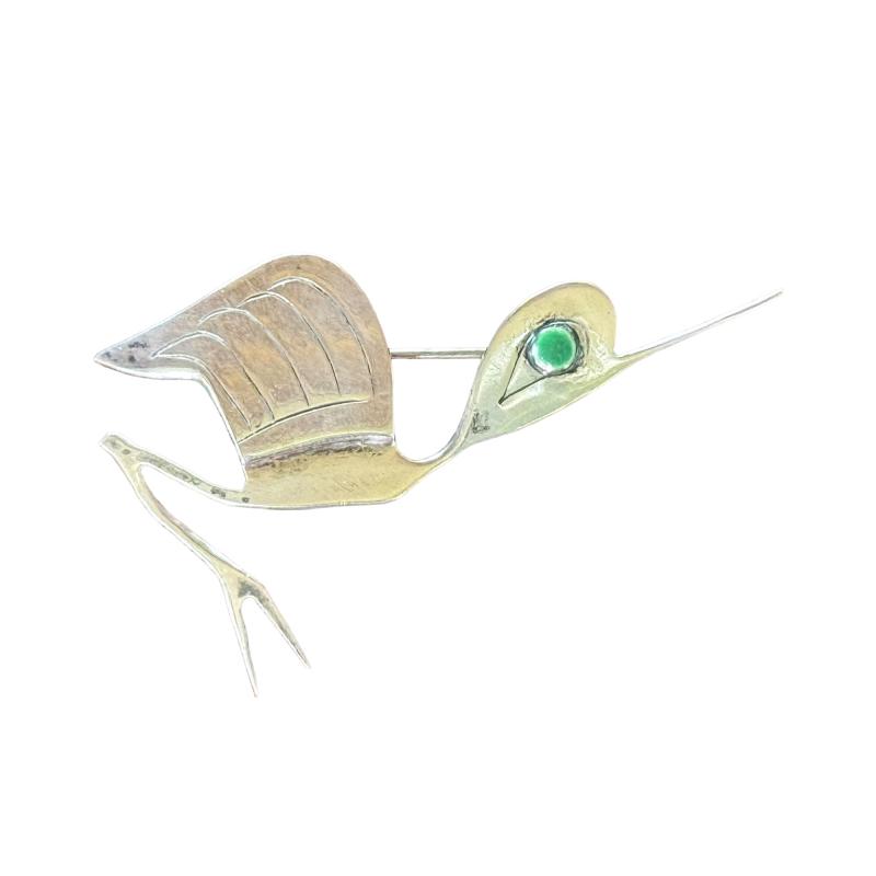 Graziella Laffi Sculptural Sterling Silver Brooch by Graziella Laffi