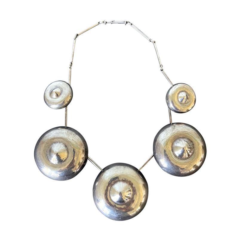 Graziella Laffi Vintage Sculptural Silver Necklace by Graziella Laffi