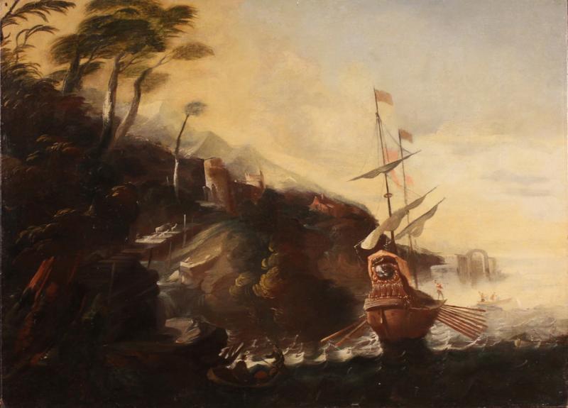 Great 18th century Italian seascape painting