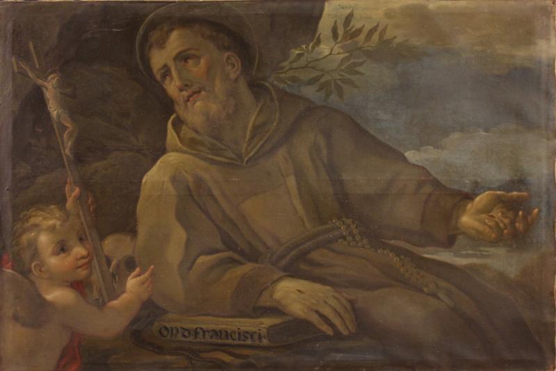 Great 18th century religious painting Saint Francis of Assisi