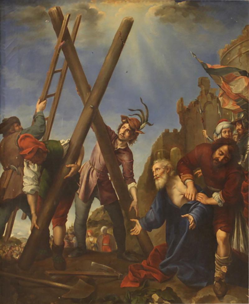 Great 19th century Italian painting the martyrdom of Saint Andrew