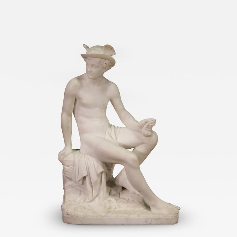 Great 19th century marble sculpture depicting Mercury