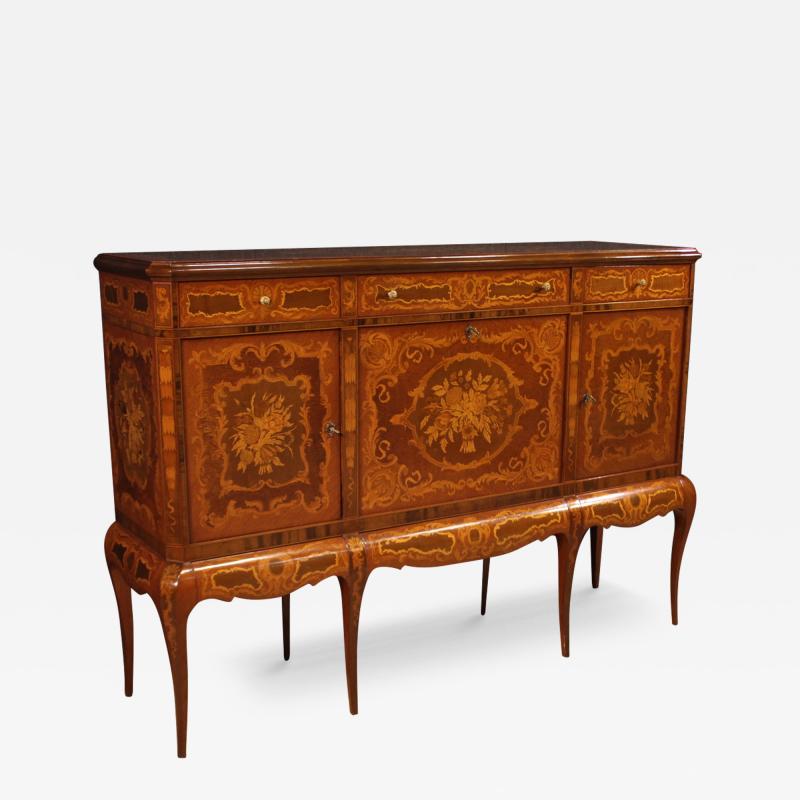 Great 20th century inlaid wood bar cabinet