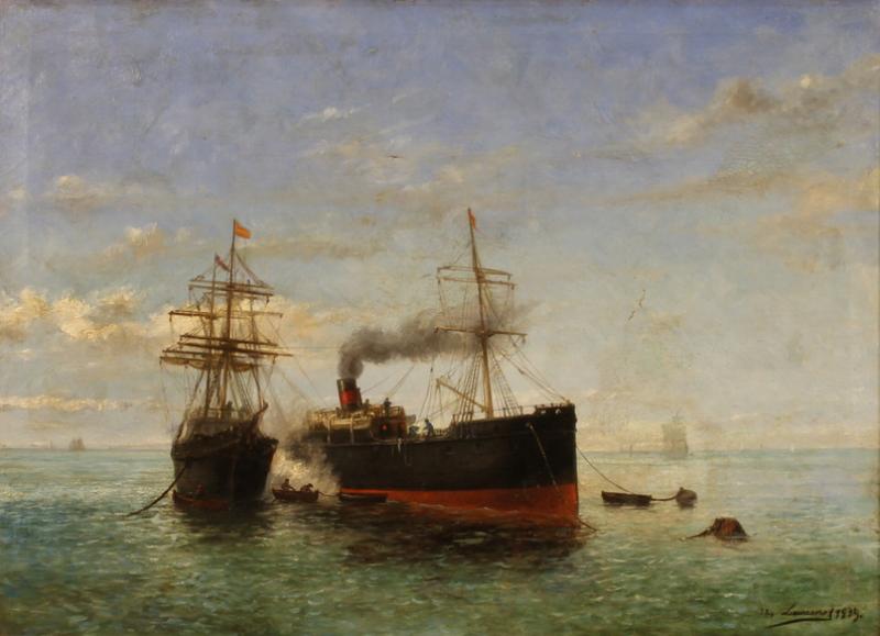 Great seascape painting signed and dated 1895