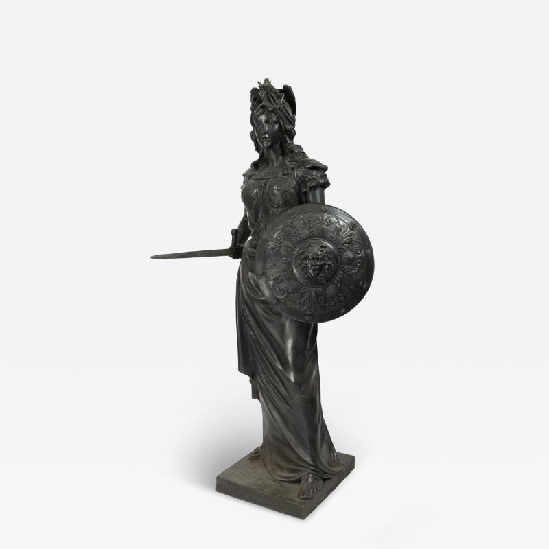 Grecian Bronze Military Woman Figure
