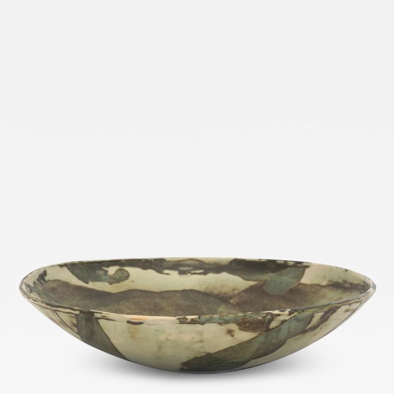 Green Drip Glazed Ceramic Centerpiece Bowl