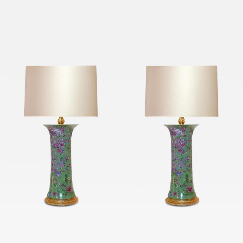 Green Glazed Porcelain Lamps