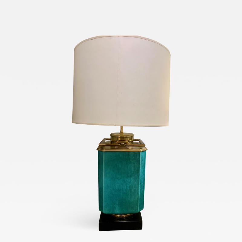 Green Glazed Pottery Lamp